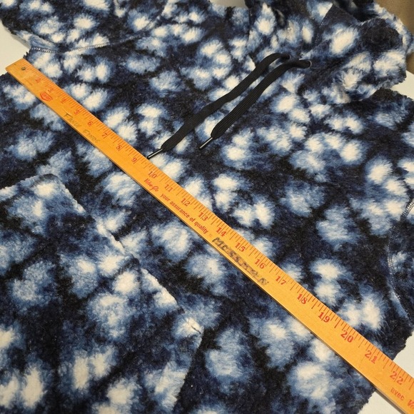 Outerknown Hoodie Mens Medium Blue Tie‎ Dye Fleece Pullover Kangaroo Pocket - Picture 10 of 13